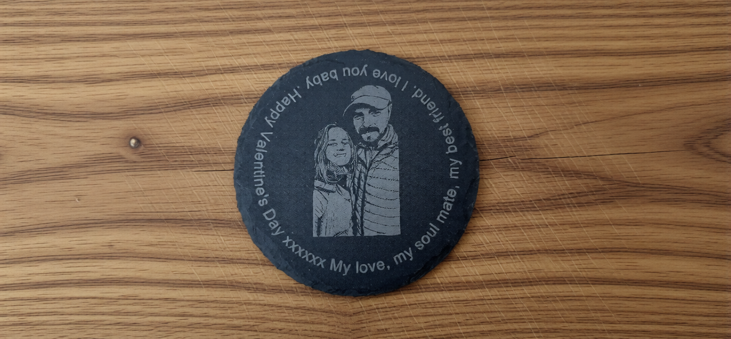 Personalised slate coasters